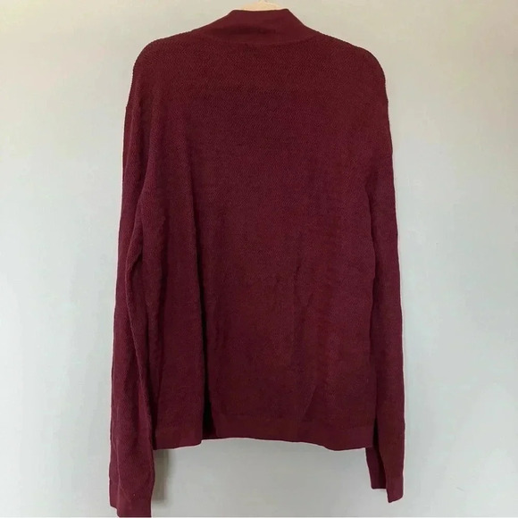 Theory burgundy 100% cotton full  zip sweater - Picture 2 of 6